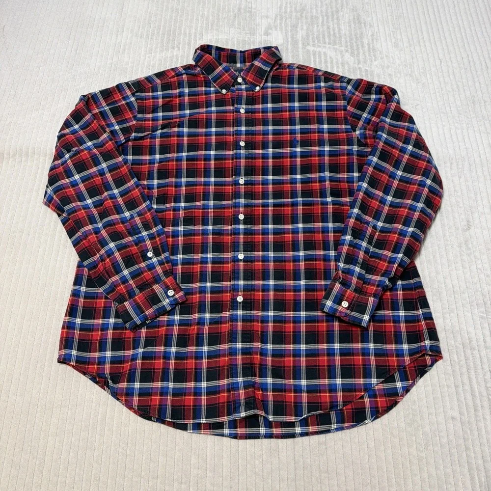 Polo Ralph Lauren shirt Mens XL Classic Fit Red Plaid Button Down Long Sleeve